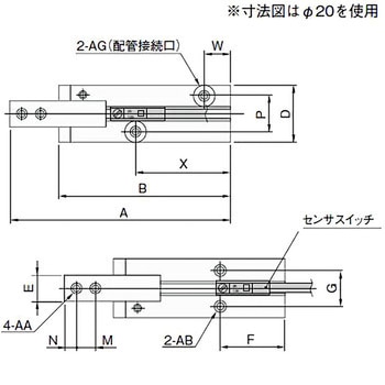エアハンドNHBDSシリーズ(スイングタイプ複動形、180°開仕様) コガネイ