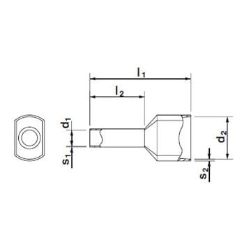 AI-TWIN 2X 2.5 -10 BU 絶縁スリーブ付き2本線差用TWINフェルール(棒