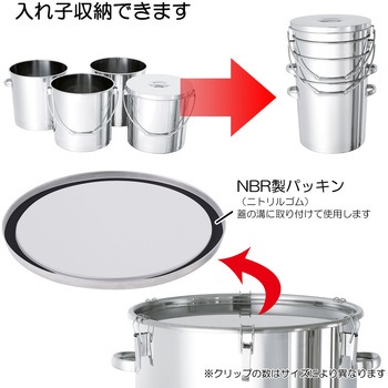 テーパー型ステンレス密閉式タンク クリップ B型NBRパッキン付 TP-CTH-565シリーズ MONOVATE(日東金属工業)