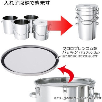 テーパー型ステンレス密閉式タンク クリップ B型ネオプレンパッキン付 TP-CTH-565シリーズ MONOVATE(日東金属工業)