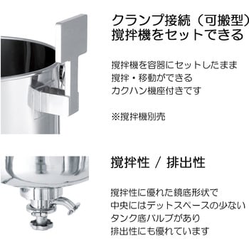 DTM565 ステンレス鏡板型攪拌機座付容器タンク底バルブ 1個 MONOVATE(旧日東金属工業) 【通販モノタロウ】