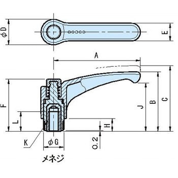EAL エルゴアジャストクランプレバー(メネジ) - イマオコーポレーション