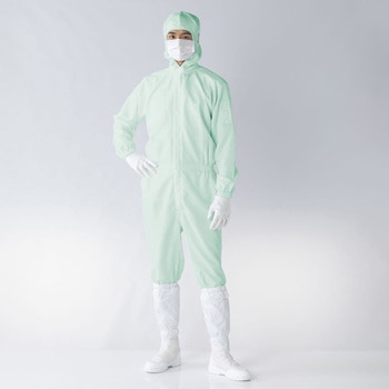 防塵ツナギ服 グリーン FH197C-03 東洋リントフリー