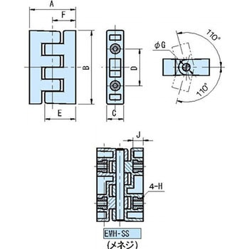 EMH エンプラマシナリーヒンジ(旋回角度220°) イマオコーポレーション