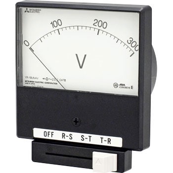 YR-10UNAV B 0-300V DRCT 切換スイッチ付計器 交流電圧計 YR-UNAVシリーズ 1個 三菱電機 【通販モノタロウ】