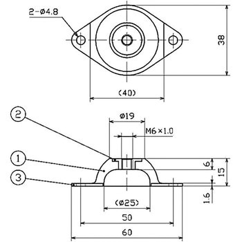 KQ-53 軽量用防振ゴム KP・KQ 1個 倉敷化工 【通販サイトMonotaRO】