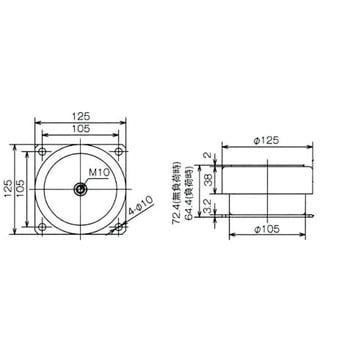 KSC-100A コンポマウント(除振用) 1個 倉敷化工 【通販サイトMonotaRO】