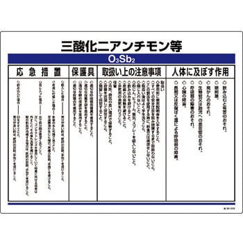 特38-333 特定化学物質標識 エンビ 1枚 日本緑十字社 【通販モノタロウ】