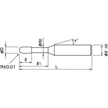 アルミ用ボールエンドミル 日進工具 Ns ボール超硬エンドミル 通販モノタロウ Alb225 R0 3x0 45x3