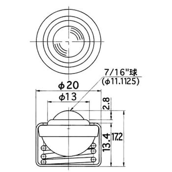 フリーベアプレス成形品(上向用) スプリング内蔵タイプ フリーベアコーポレーション