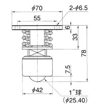 フリーベア切削加工品(下向用) スプリング内蔵タイプ フリーベアコーポレーション
