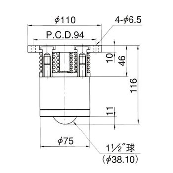 フリーベア切削加工品(下向用) スプリング内蔵タイプ フリーベアコーポレーション