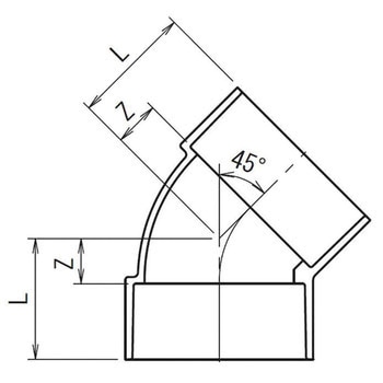 VU45L VU45°エルボ 1個 アロン化成 【通販サイトMonotaRO】
