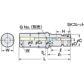 K32-SK6-120 ストレートシャンクスリムチャック 1個 日研工作所 【通販