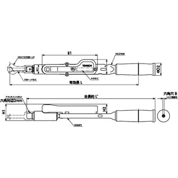 【オーダー】(トルク指定)ポカヨケ スパナ交換ヘッド式マーキング単能形トルクレンチ MCSP 東日製作所