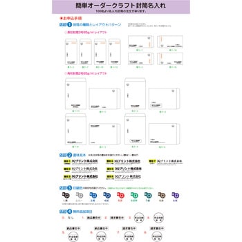 簡単オーダー名入れ印刷 クラフト長3封筒 マルアイ 封筒(クラフト封筒