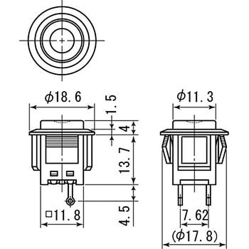 DS-664K-C-N-S-K-K 押ボタンスイッチ セルフロック(LED)DS-664シリーズ 