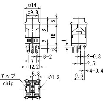 MS-800B2-S-L-C-R 押ボタンスイッチ ノンロック(LED)MS-800シリーズ 1