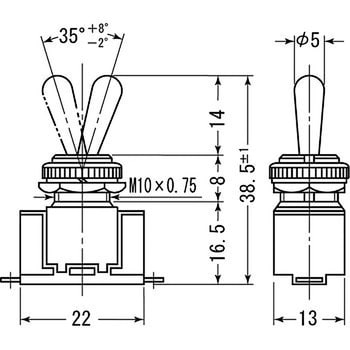 DS-122 トグルスイッチ 1個 ミヤマ電器 【通販サイトMonotaRO】