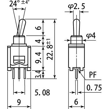トグルスイッチ MS-621シリーズ ミヤマ電器
