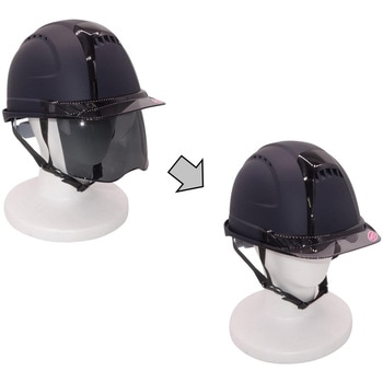 東洋物産工業(株)(トーヨーセフティー)  スモークシールド付きヘルメット ヴェンティープラス つや消しマットネイビー(マット塗装) トーヨーセフティー x GranGear(グランギア) コラボ商品 No.391F-S-S 東洋物産工業(旧トーヨーセフティー)