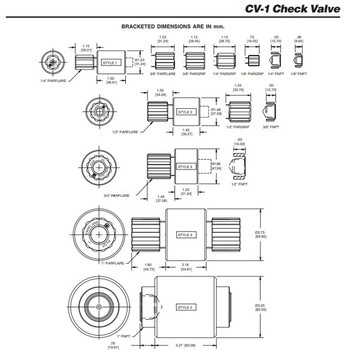 CV-1シリーズ   PTFEチェック弁       3/8"パーフレアー Parker