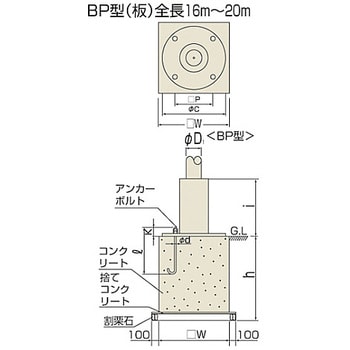 アルミ旗ポール ロープ付