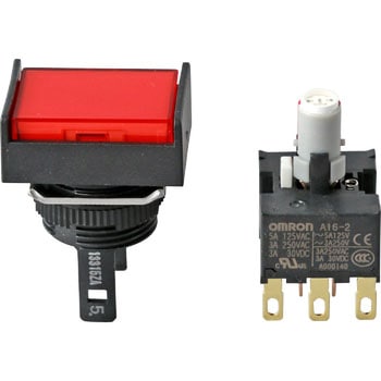 押ボタンスイッチ(長方形)(LED)(丸胴形Φ16) A16 omron(オムロン)