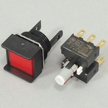 押ボタンスイッチ(正方形)(LED)(丸胴形Φ16) A16 omron(オムロン)