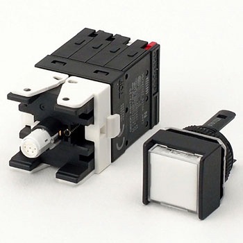 押ボタンスイッチ(正方形)(LED減圧照光機能内蔵)(丸胴形Φ16) A16 omron(オムロン)