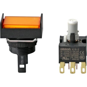 押ボタンスイッチ(長方形)(LED)(丸胴形Φ16) A16 omron(オムロン)