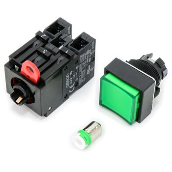 押ボタンスイッチ(角形)(突出形)(LED照光減圧ユニット付)(丸胴形Φ22/25) A22L omron(オムロン)