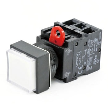 押ボタンスイッチ(角形)(突出形)(LED照光減圧ユニットなし)(丸胴形Φ22/25) A22L omron(オムロン)