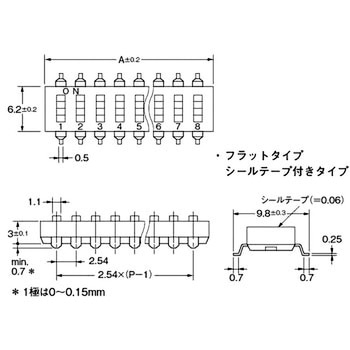 スライドディップスイッチ A6S-H omron(オムロン)