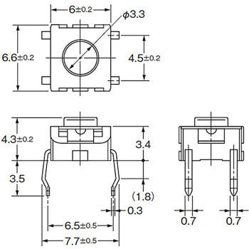 シール形タクタイルスイッチ B3W オムロン(omron) 【通販モノタロウ】