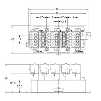 DeviceNet 周辺機器用標準ケーブル(3分岐タップ) オムロン(omron