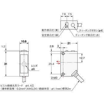 カラーマーク検出・小型光電センサ(マークセンサ)(拡散反射)E3ZM-V omron(オムロン)
