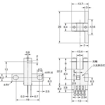 EE-SX472 フォト・マイクロセンサ 溝型コネクタ/コード引き出しタイプ