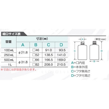 Jボトル 角型細口 遮光 滅菌済 ニッコー