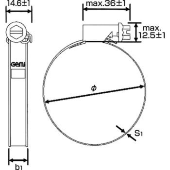 ステンレスバンド W4 (SUS304) Gemi
