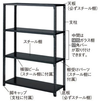 61-67-10-2 ストレージシェルフ 支柱セット 1セット(2本) アズワン
