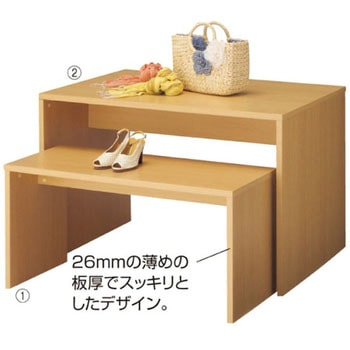コの字型テーブル 木製コの字型ネストテーブル アズワン 木製什器 【通販モノタロウ】