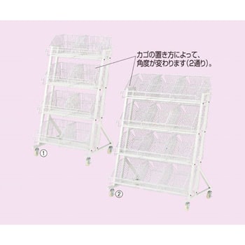 傾斜ジャンブルバスケット アズワン ワゴン什器 【通販モノタロウ】