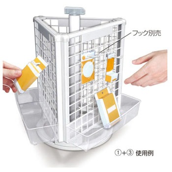 樹脂製卓上回転ネットディスプレー ディスプレーボックス アズワン