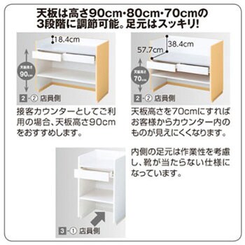 3方枠型レジカウンター台 アズワン レジ台カウンター 【通販モノタロウ】