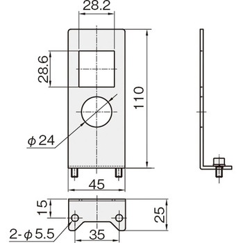 小型レギュレータブラケット Lタイプ1(SMC ARM10F用) 岩田製作所
