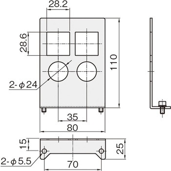小型レギュレータブラケット Lタイプ1(SMC ARM10F用) 岩田製作所