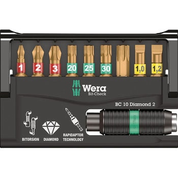 057119 バイトーション ダイヤモンド ビットチェック Wera 片頭 差込角