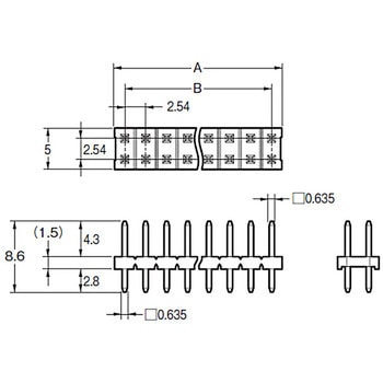 短絡専用プラグ2列タイプ(ロープロファイル) XJ8C omron(オムロン)