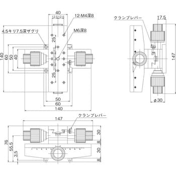DT X・Y軸ステージ 40×140(粗微動両ハンドル)